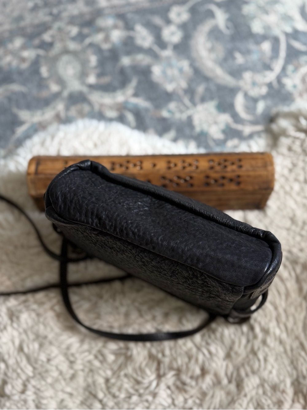 Jas MB Black Leather Cross Body Bag - Picture 4 of 15